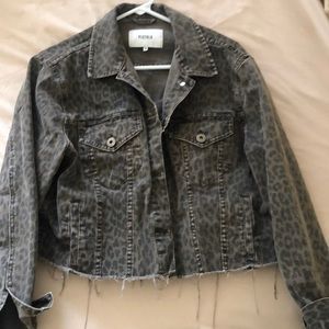 Pistola, Washed Brown Leopard Denim Jacket